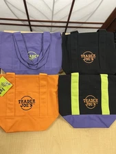 (LOT Of 4) Limited Trader Joe's Mini Halloween Canvas Tote Bag RARE