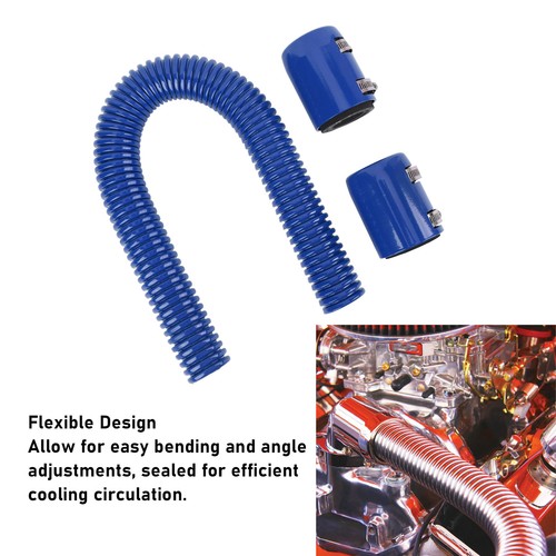 Ι Blue 24in Stainless Steel Coolant Radiator Hose Kit Flexible Efficient Cooling - Picture 2 of 12