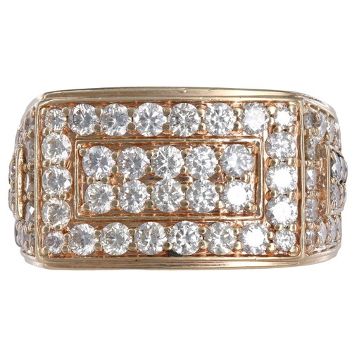 Gent's Diamond Cluster Ring 66 Diamonds 1.86 Carat T.W. 14K Yellow G (FPP004955)