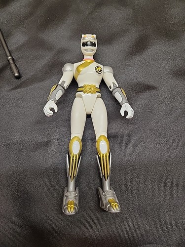 Power Rangers Wild Force White Savage Cycle 2002 con figura 95 % completa Bandai - Imagen 11 de 12