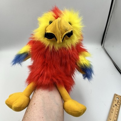 NEW! The Puppet Company Red Yellow Blue Squeaking Macaw Bird Parrot Hand Puppet