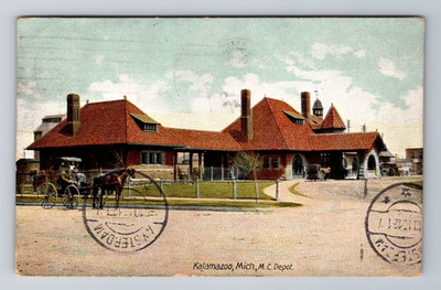 #ad #ad Kalamazoo MI Michigan M.C. Depot c1910 Antique Vintage Souvenir Postcard $0.99