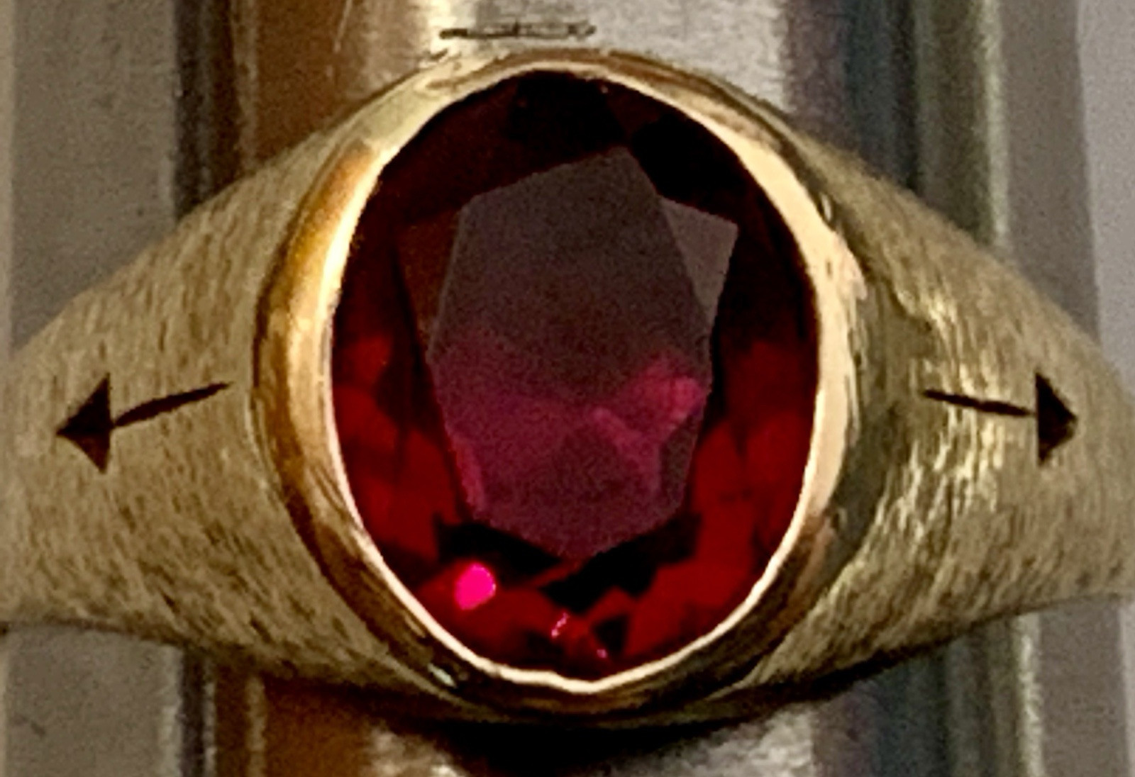 Men’s Diamond Ruby Ring lab-created, Solid 10k Ye… - image 16