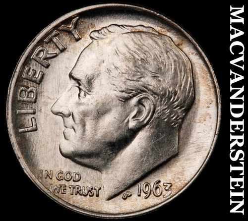 1963 Silver Roosevelt Dime - Choice Gem Brilliant Unc  Lustrous  #i6398