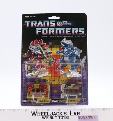 Slugfest & Overkill SILVER G1 Transformers Hasbro 1986 Vintage Figures NEW