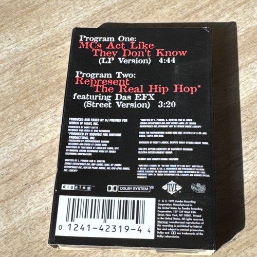 Krs One Mcs Act Like They Don’t Know CASSETTE TAPE SINGLE / HIP HOP - Picture 2 of 2