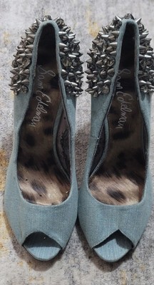 Sam Edelman Women's Larissa Light Blue Denim Spike Heels Size 9