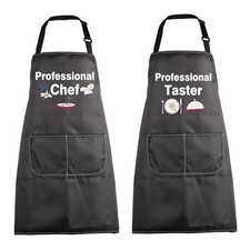 Funny Cooking Aprons for Couples Him and Her Gifts Chef taster Apron-sets