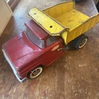 Tonka Toys Dump Truck 1960's Pressed Steel Red, Yellow. Played With Condition