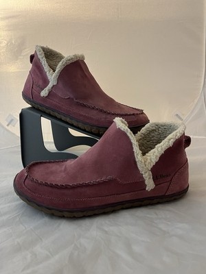 L.L. Bean Mountain Slippers Moc Boot  Women's Size 10 M Burgundy Red