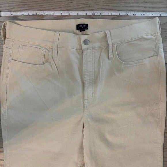 J.Crew Cream High Rise Corduroy Slim Straight Pants Size 33 Cream Off White thumbnail 4