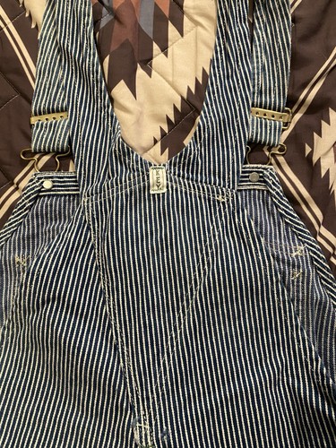 Vintage Key Imperial Hickory Stripe Railroad Bib Overalls Men’s Size 36x30 - Picture 12 of 17