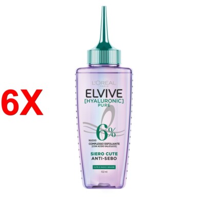 6 X Elvive Hyaluronic Pure Anti-sebum Hautserum FÜr Fettige Haut Und Wurzeln 1
