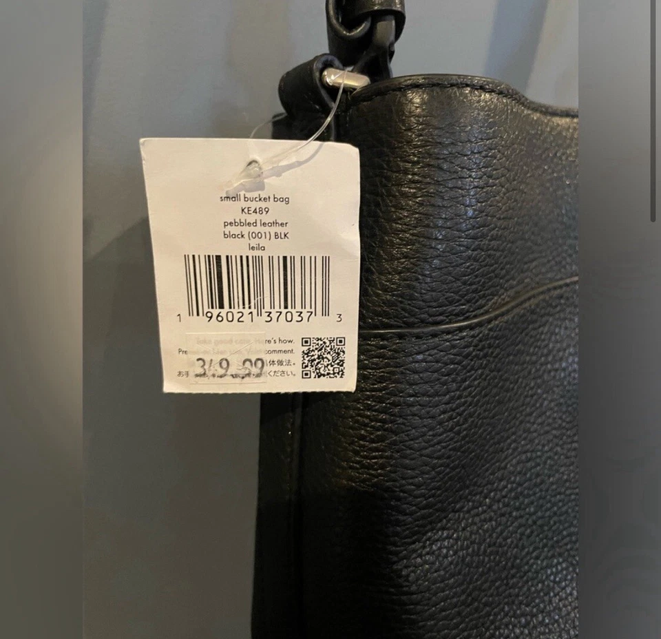 TOTALMENTE NUEVO Bolso Kate Spade Pequeño Bolso Cubo Cuero Negro Lelia Foto 2 de 4