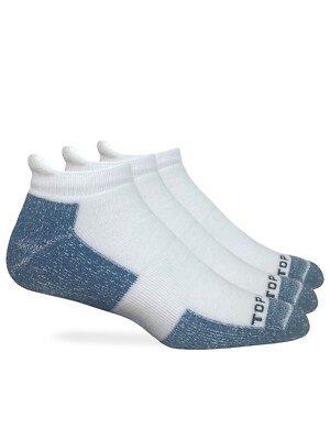 Top Flite Mens Moisture Wicking Seamless Toe Heel Tab Sport Socks 3 Pair Pack