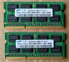 Samsung 4GB (2 x 2GB) SO-DIMM 1066 MHz DDR3 SDRAM Memory (M471B5673EH1-CF8)