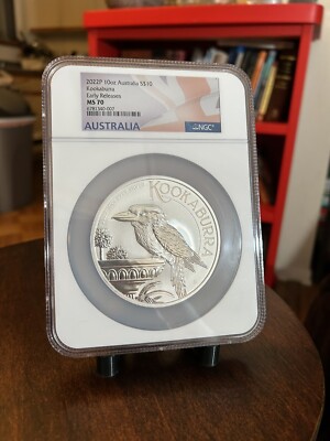 2022 P Australia Silver Kookaburra NGC MS 70 10oz $10 Coin Flag ER