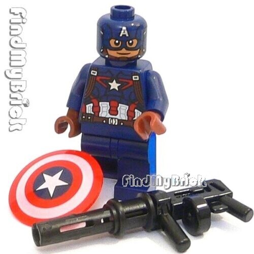 BM052G Lego Captain America Minifigure with Shield & Gun 76051