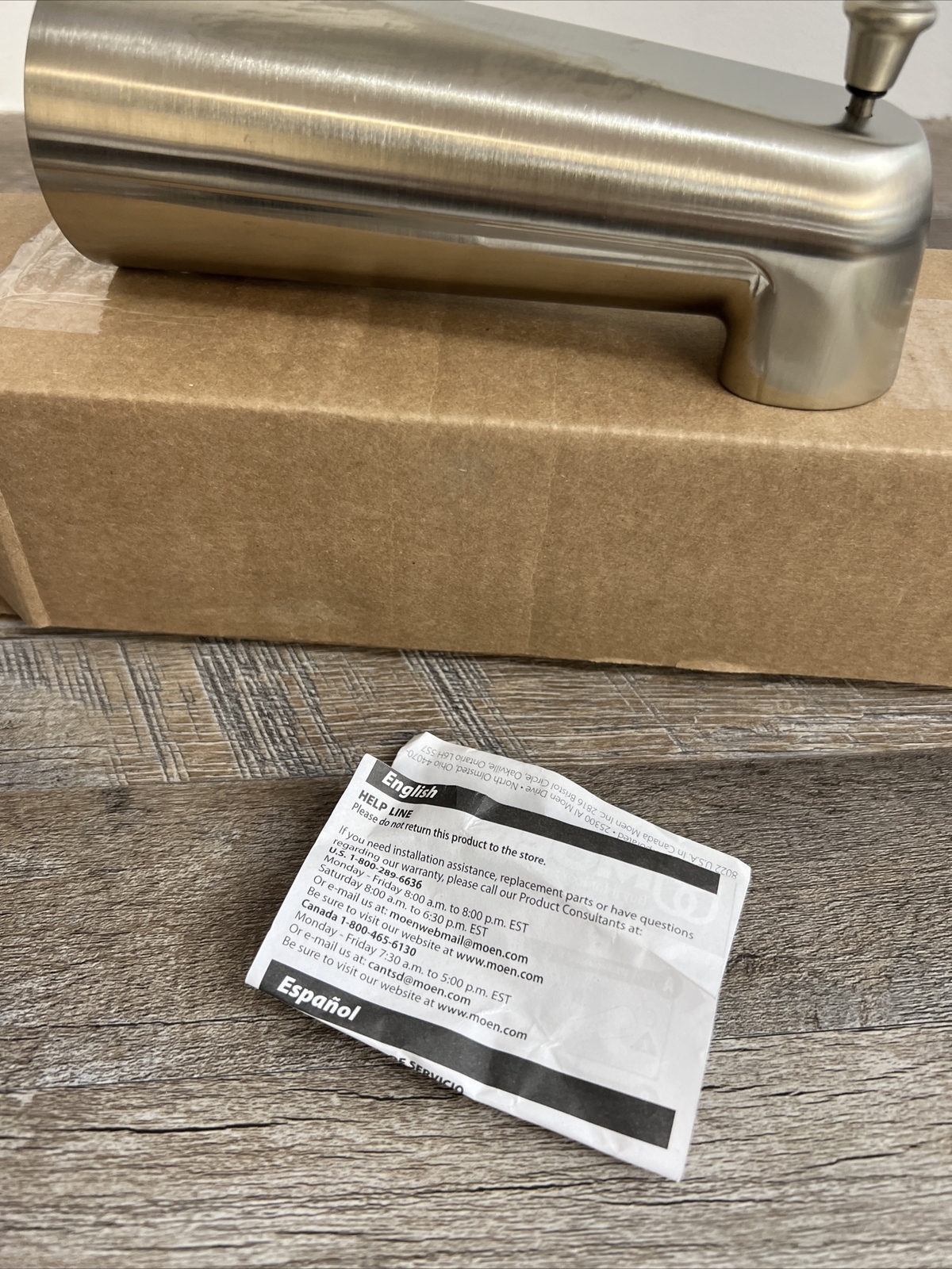 Moen 7" Tub Spout with 1/2" Slip Fit Connection Brushed Nickel 3853BN