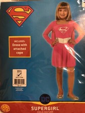 Girls Supergirl HALLOWEEN COSTUME X-SMALL 3-4 OR SMALL 4-6 Dress w attached cape