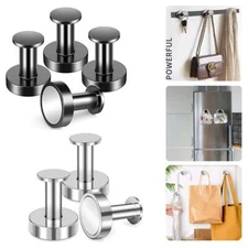 1/2/3x Strong Magnetic Hooks for Hanging Towels and Bags 100Lbs Magnet Hook US