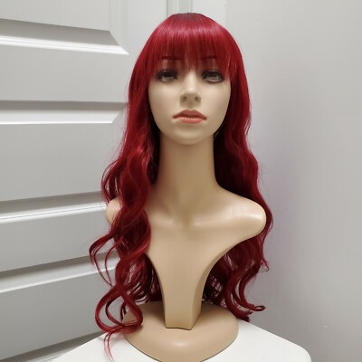 Red Wig with Bangs Women display picture 2