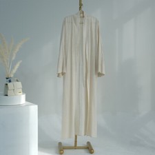 Abaya Dubai Women Open Kaftan Long Dress Modest Kimono Muslim Robe Ramadan Gown