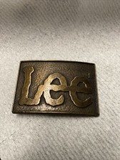 Vintage Lee Jeans Brass Belt Buckle from 1970  s