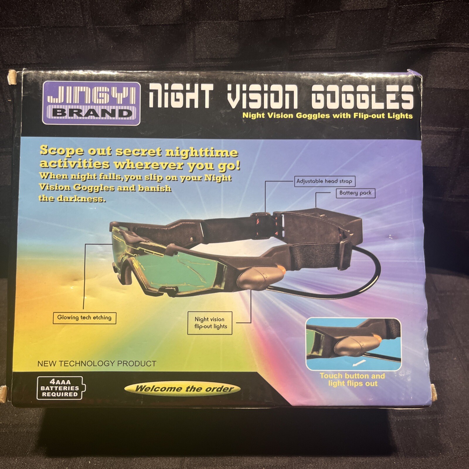 Night Vision Goggles w/ Flipout Blue Lights 25 Feet JYW1312A eBay