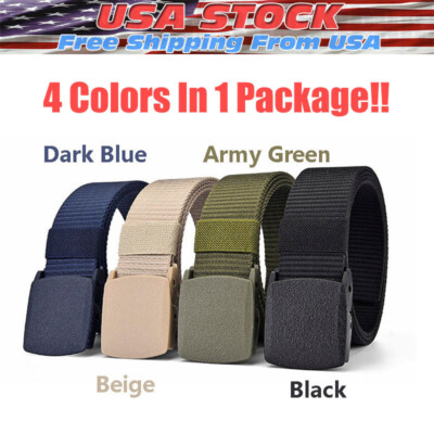 Men Casual Military Tactical Army Adjustable Quick Release Belts Pants  Waistband