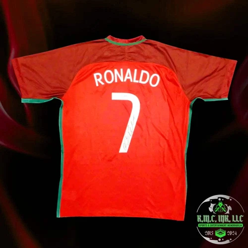 *FIFA CRISTIANO RONALDO CR7 SIGNED AUTOGRAPHED FIFA RED PORTUGAL NIKE JERSEY W/