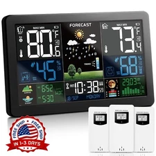 Estación meteorológica inalámbrica con termómetro y 3 sensores remotos US NUEVO