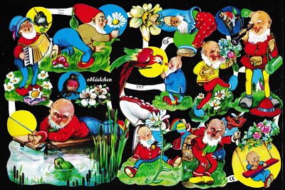 # GLANZBILDER # EF 7117 Zwerge Motiv aus 50er Jahren von EAS (EAS 3071), süß !P#