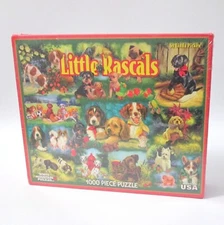 Little Rascals 1000 Piece Jigsaw Puzzle Linda Picken Dog Art White Mountain