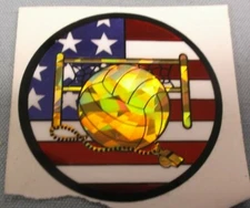 trophy parts lot of 15 Volleyball net whistle patriotic mylar inserts 2" dia