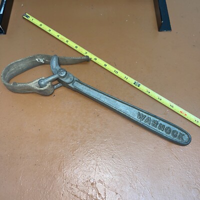 Vintage Lowell Wrench Co Worcester, Mass, 12 inch Warnock strap wrench