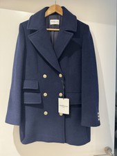 Marella Navy Wool Coat With Gold Buttons. Uk 10, Bnwt, Rrp 850£. Double Breasted
