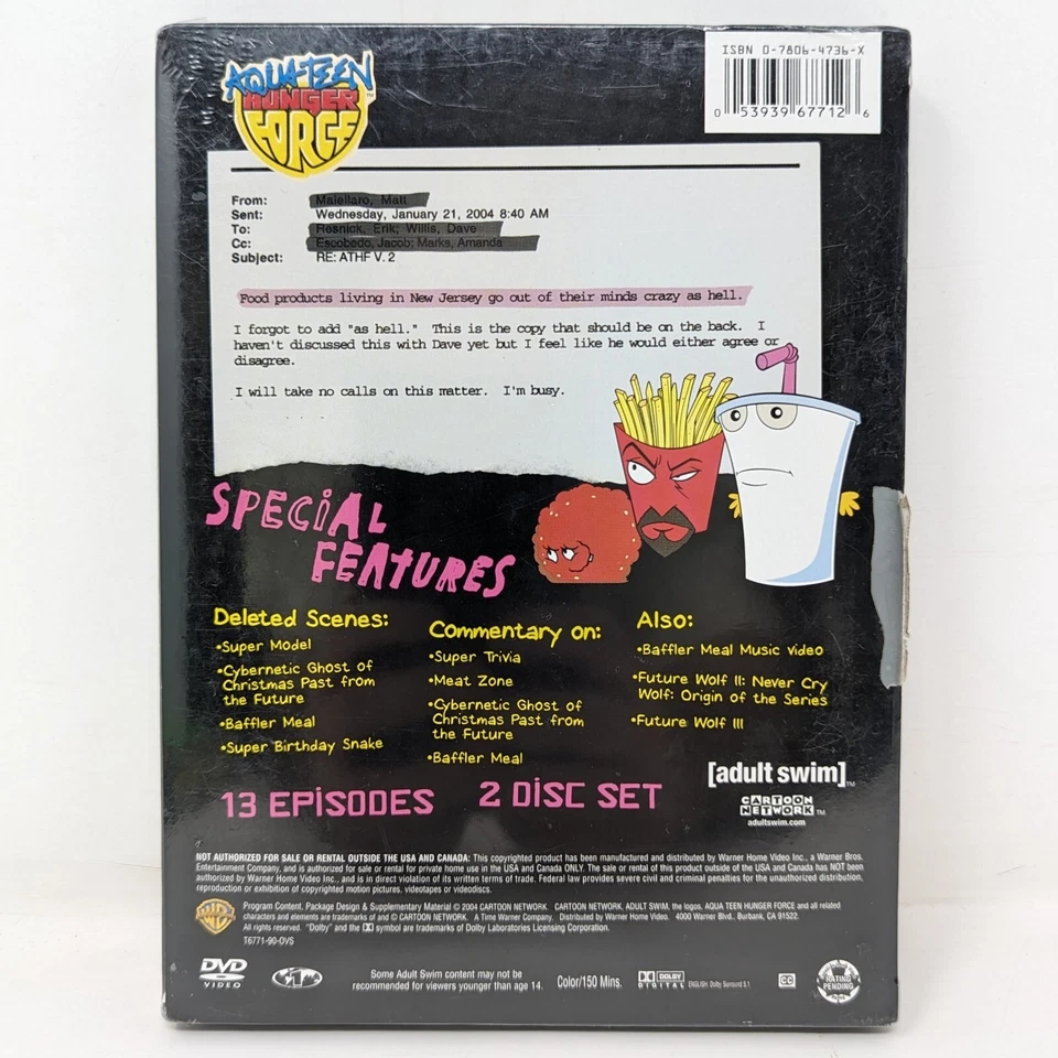 Aqua Teen Hunter Force Volume 2 3 4 (2004, DVD 2-Disc Set) Adult Swim Cartoon - Image 3 of 4