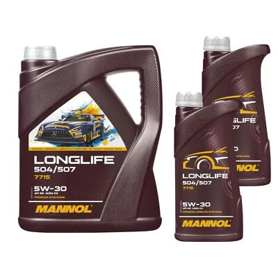 7 Liter MANNOL Longlife 504/507 5W-30 Motoröl API SN ACEA C3 7715 synthetic - Bild 1 von 4