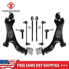 8Pcs Front Lower Control Arms with Ball Joint Tie Rods For 2010-2017 Equinox GMC