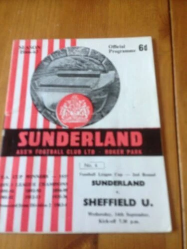 Sheffield United Away Team Football League Cup Fixture Programmes (1960s)