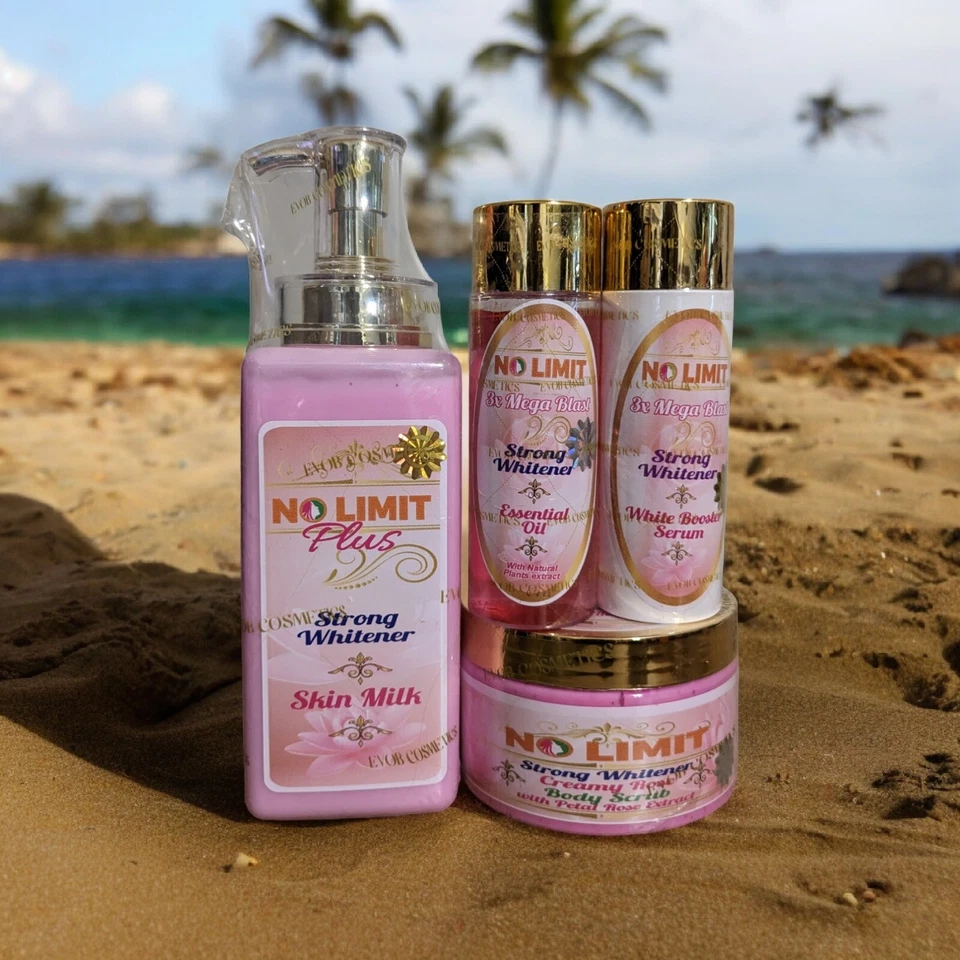 Juego de piel blanqueadora No Limit plus. Loción, suero, aceite y exfoliante corporal X4 Foto 2 de 4