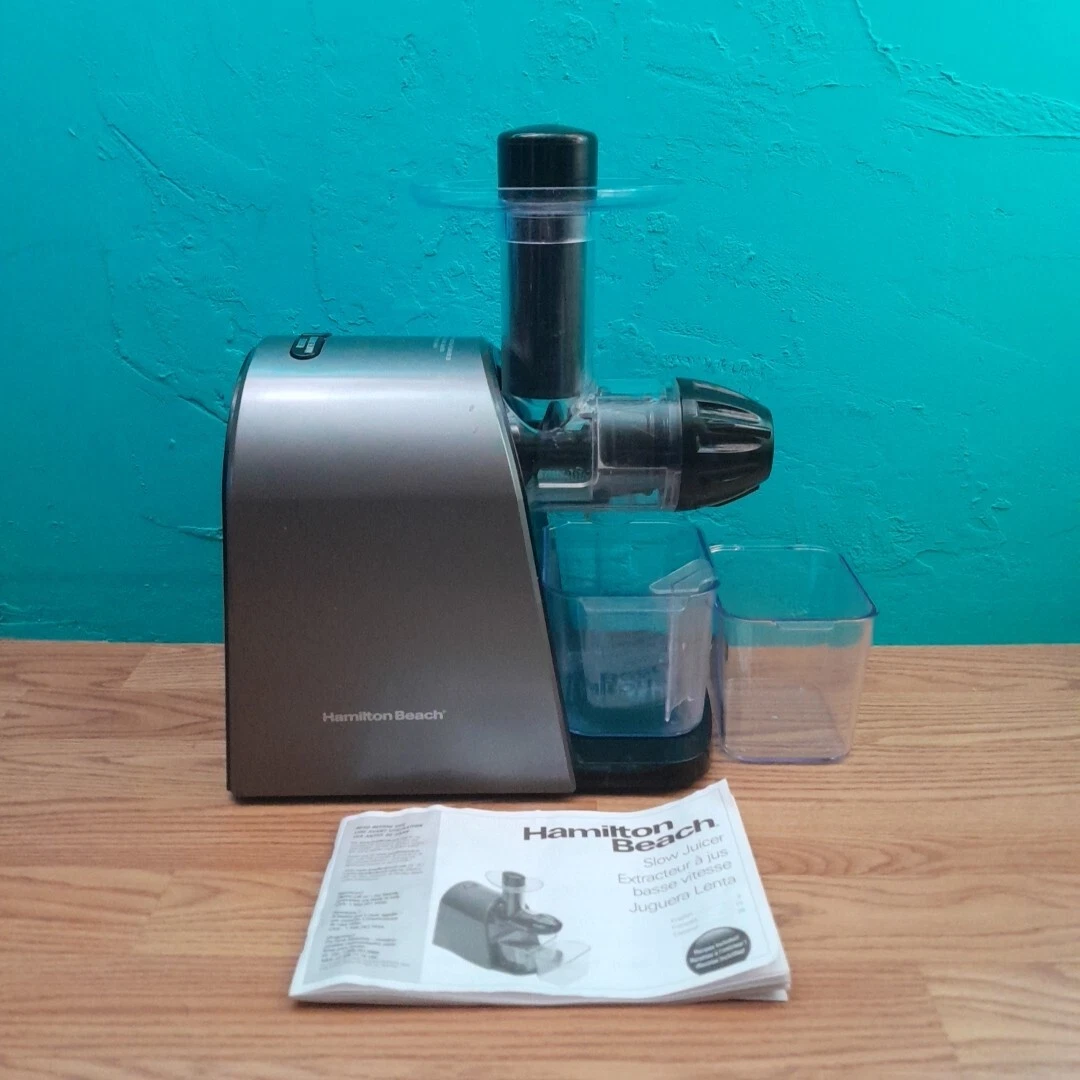 Hamilton Beach Slow Juicer Masticating Cold Press Action Extracts 2X More Juice