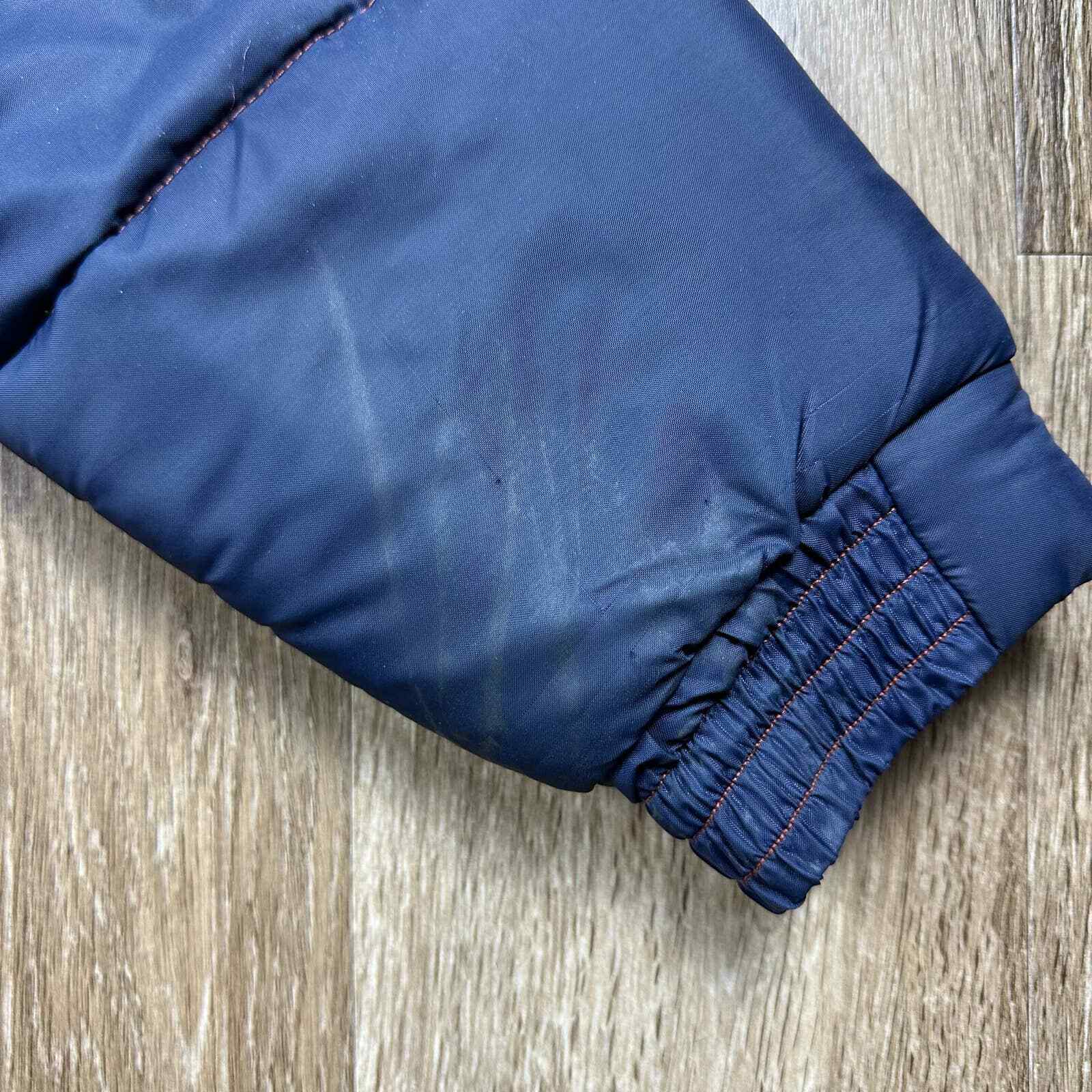 Vintage 70s/80s Wrangler Western Puffer Jacket size XL Navy Blue