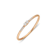 14K Solid Gold Dainty Lab Grown Diamond Wedding Ring, Minimalist Diamond Band