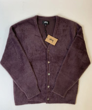 Stussy shaggy cardigan Maroon