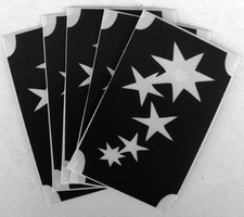 BM735 BODYART GLITTERTATTOO 10 x stencil stars 5 glitter tattoo L K 