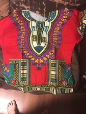 Authentic Dashiki Unisex Shirt African Top Sz Medium