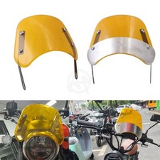 Carenado deflector de viento parabrisas faro retro motor amarillo universal de 5-7""