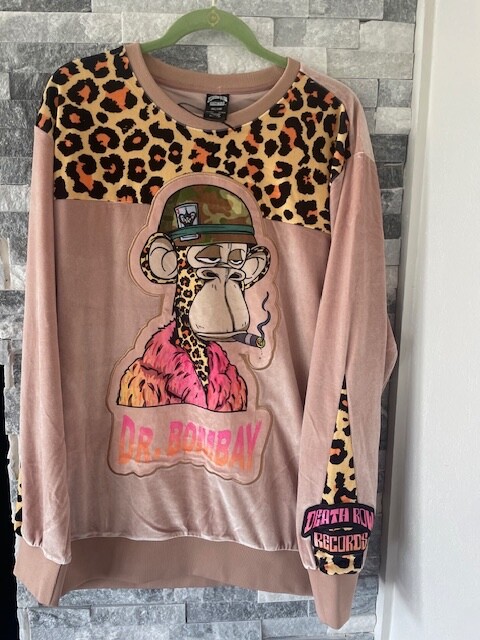 FILA Felpa camicia manica lunga uomo DEATH ROW RECORDS NUOVA CON ETICHETTE Dr Bombay velluto marrone chiaro XL